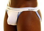 White/Blue N2N Contour Sport Jockstrap