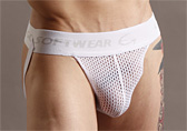 White Go Softwear Euro Mesh Jockstrap