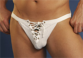 White Bodyworksman Low-rise Football Lace-up Jockstrap