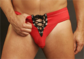 Red Bodyworksman Football Lace-up Jockstrap