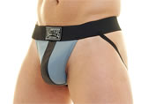 Smoke Blue/Black Nasty Pig Rubber Jockstrap