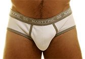 White/Grey Nasty Pig Fitted Cotton Brief