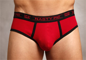 Red/Black Nasty Pig Fitted Cotton Brief