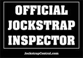 Jockstrap Central Official Jockstrap Inspector T-Shirt Detail Photo Jockstrap Central Official Jockstrap Inspector T-Shirt Detail 2