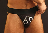 Black / Silver Kinkwear Handcuff jockstrap