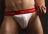 white with red waistband Dirty Fukker Jockstrap