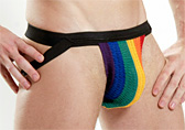 Rainbow/Black Activeman Rainbow Swimmer Jockstrap