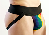 Rainbow/Black Activeman 3 Inch Jockstrap
