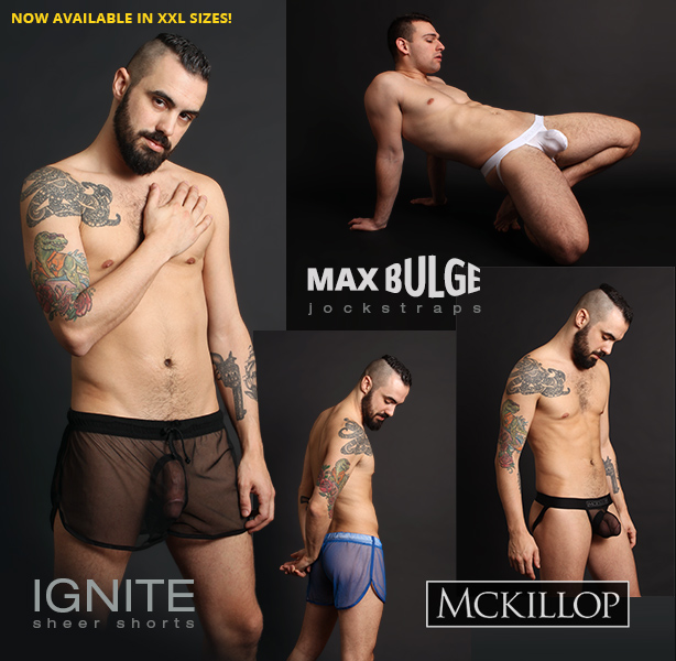 McKillop Max Bulge Jockstraps and Sheer Ignite Shorts