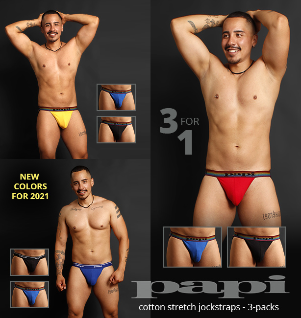 Papi Cotton Stretch Jockstrap 3 Packs