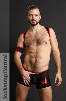 4 Hunks Catcher Lad Mesh Wrestling Singlet with Open Back