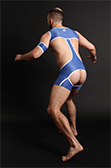 4 Hunks Catcher Lad Mesh Wrestling Singlet with Open Back