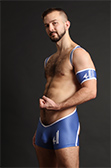 4 Hunks Catcher Lad Mesh Wrestling Singlet with Open Back