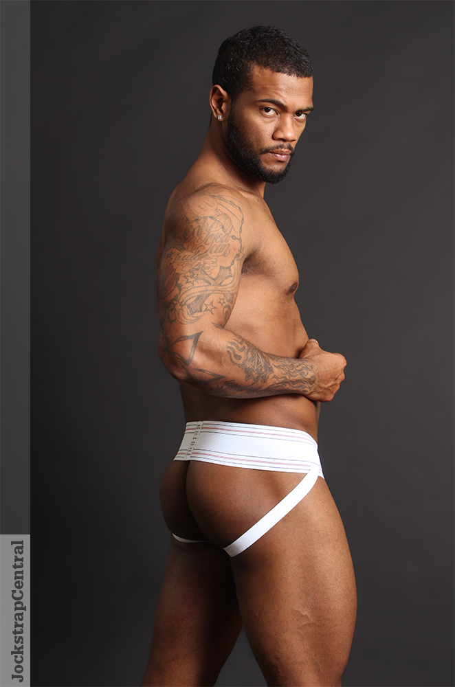 Omtex Gym Jockstrap Cotton Supporter Cup Pocket for Mens Wolf White Large. 