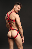 CellBlock 13 Frame Back Neoprene Body Harness with Snap-off Codpiece and Cock Ring