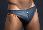 Raw Studio Orange Crush Full Cut Zipper Leather Jockstrap