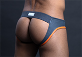 Raw Studio Orange Crush Full Cut Zipper Leather Jockstrap