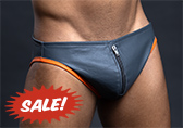 Raw Studio Orange Crush Full Cut Zipper Leather Jockstrap