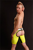 Maskulo Open Back Fetish Short w/ Cod Piece